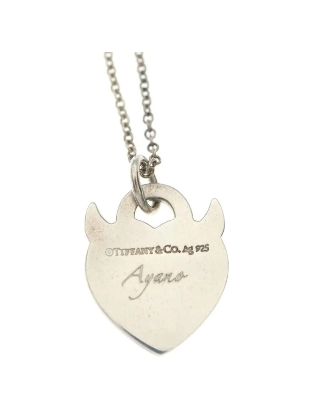 Tiffany & Co Return to Devil Heart Tag Necklace Silver